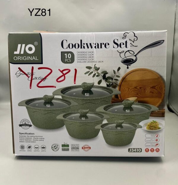 10PCS Original Jio Granite Cookware Set
